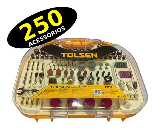 KIT com 250 Acessórios para Micro Retífica
