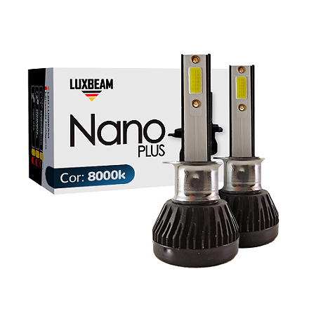 Kit 2 Lâmpada LED Nano Plus H1 30w 27.000lm 12v 8000k