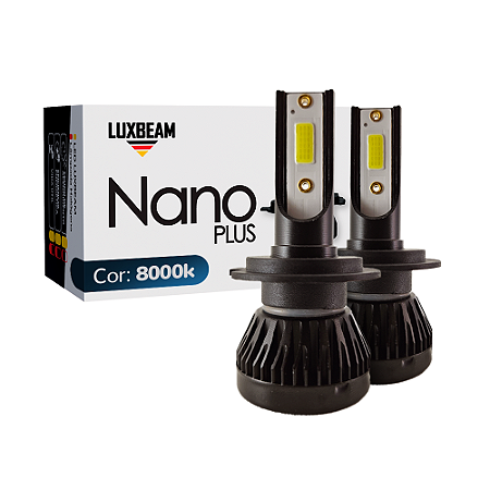 Kit 2 Lâmpada LED Nano Plus H7 30w 27.000lm 12v 8000k