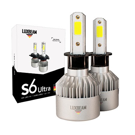 Kit 2 Lâmpada LED S6 Ultra H3 50w 60.000lm 12v 6500k