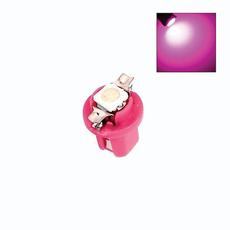 Lâmpada LED T5 1 Led SMD com base B8.5 D 12v Rosa
