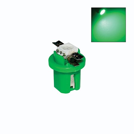 Lâmpada LED T5 1 Led SMD com base B8.5 D 24v Verde
