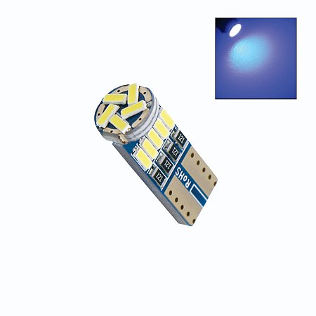 Lâmpada LED T10 Canbus sem polaridade 12v Azul