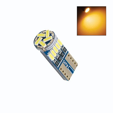 Lâmpada LED T10 Canbus sem polaridade 12v Amarela