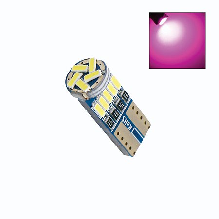 Lâmpada LED T10 Canbus sem polaridade 12v Rosa