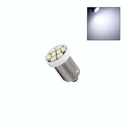 Lâmpada LED BA9s 8 Led SMD 12v Branca