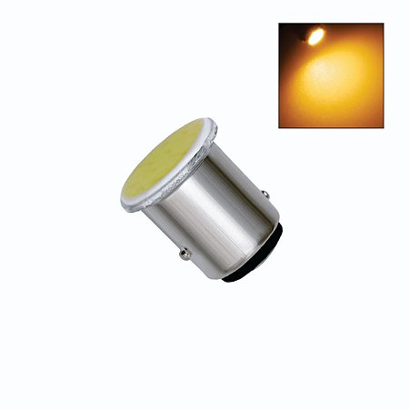 Lâmpada LED 2 Polos BAY15d COB 12v Amarela