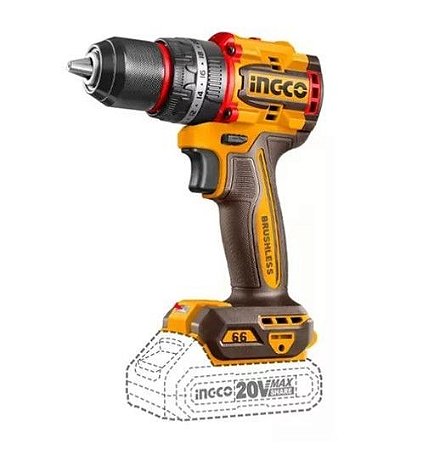 PARAFUSADEIRA  E FURADEIRA COM IMPAC 1/2" 66Nm A BATERIA ION-LITIO 20V INGCO CIDLI206681