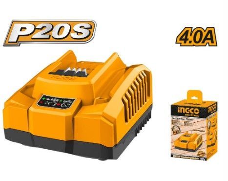CARREGADOR DE BATERIA 20V INGCO INTELIGENTE 4.0AH