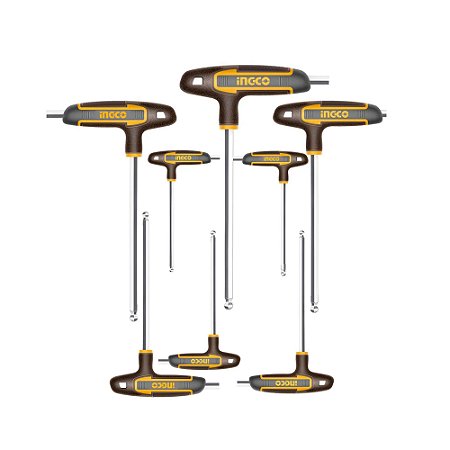 JOGO CHAVES ''TE'' PONTA BOLA HEXAGONAL C/8PC INGCO HHKT80828