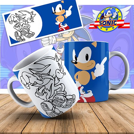 CANECA SONIC  SUA TURMA PARA COLORIR