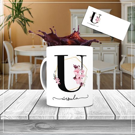 CANECA ALFABETO FEMININO PRETO