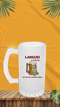 CANECA DE CHOPP VIDRO JATEADO FOSCA - 475ml - Deko - Valor unitário Larguei a bebida só não me lembro onde