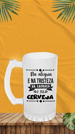 COPO DE CHOPP VIDRO JATEADO FOSCO - 475ML Na alegria e na tristeza, na cachaça e na cerveja