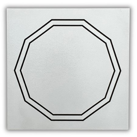 Gráfico Radiestesia MDF 3mm 20x20cm - 005 - Decágono Duplo - BRANCO
