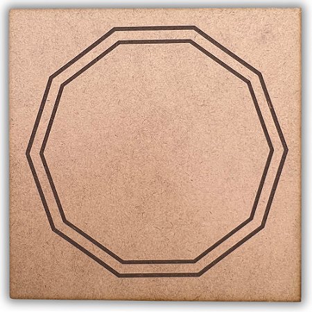 Gráfico Radiestesia MDF 3mm 20x20cm - 005 - Decágono Duplo - CRU
