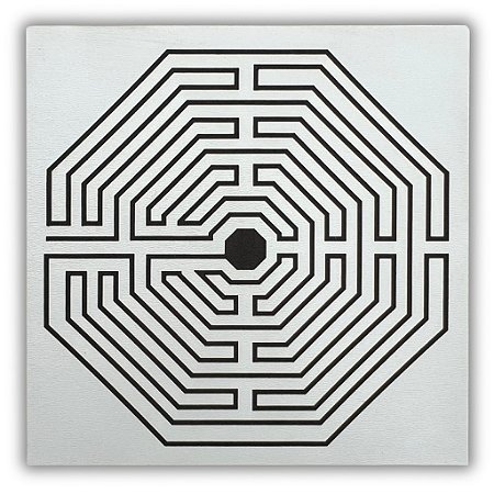 Gráfico Radiestesia MDF 3mm 20x20cm - 006 - Labirinto De Amiens - BRANCO