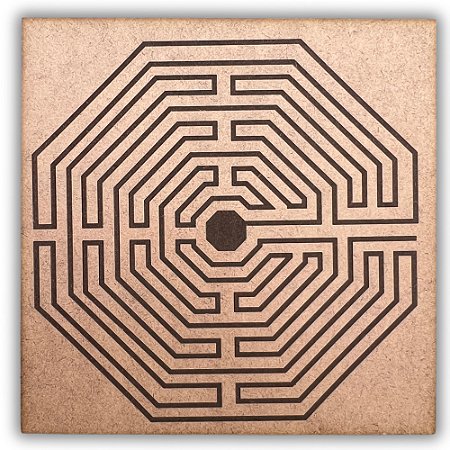 Gráfico Radiestesia MDF 3mm 20x20cm - 006 - Labirinto De Amiens - CRU