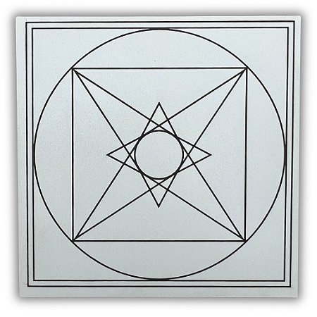 Gráfico Radiestesia MDF 3mm 20x20cm - 011 - Pirâmide Plana - BRANCO