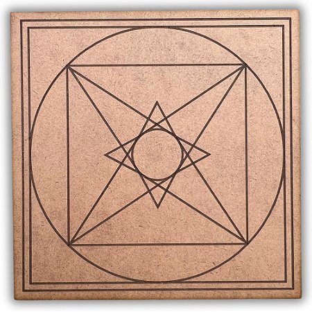 Gráfico Radiestesia MDF 3mm 20x20cm - 011 - Pirâmide Plana - CRU