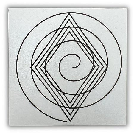 Gráfico Radiestesia MDF 3mm 20x20cm - 014 - Espiral Cósmico 2 - BRANCO