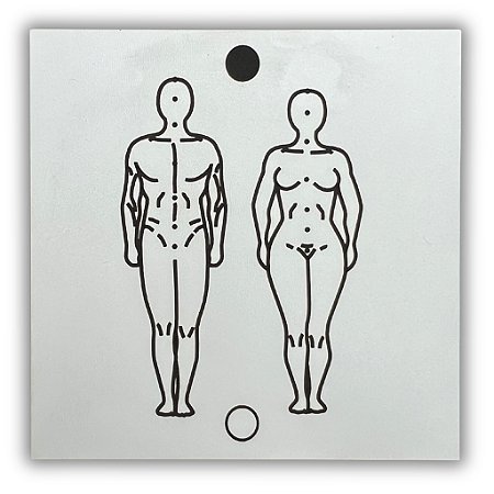 Gráfico Radiestesia MDF 3mm 20x20cm - 016 - Corpo Humano - BRANCO