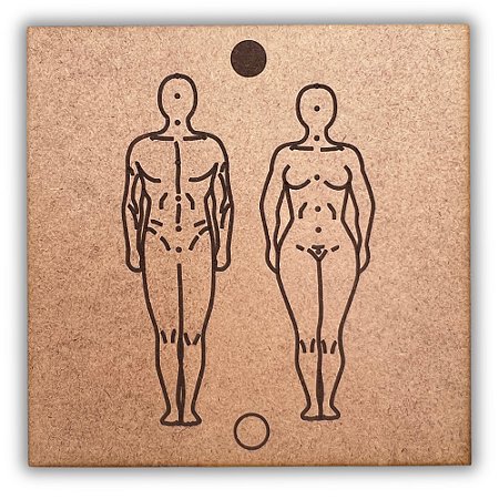 Gráfico Radiestesia MDF 3mm 20x20cm - 016 - Corpo Humano - CRU
