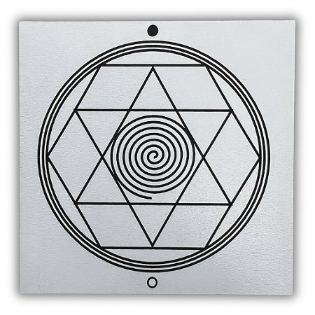 Gráfico Radiestesia MDF 3mm 20x20cm - 017 - Desembaraçador Anti Horario - BRANCO