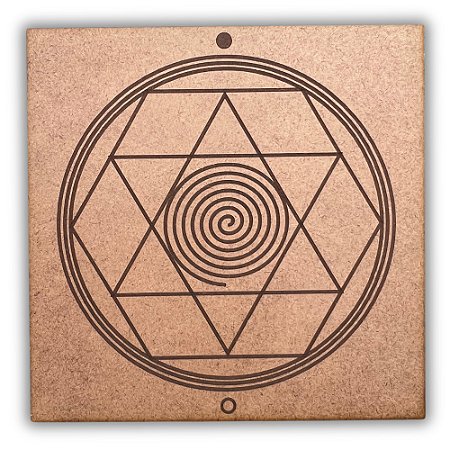 Gráfico Radiestesia MDF 3mm 20x20cm - 017 - Desembaraçador Anti Horario - CRU