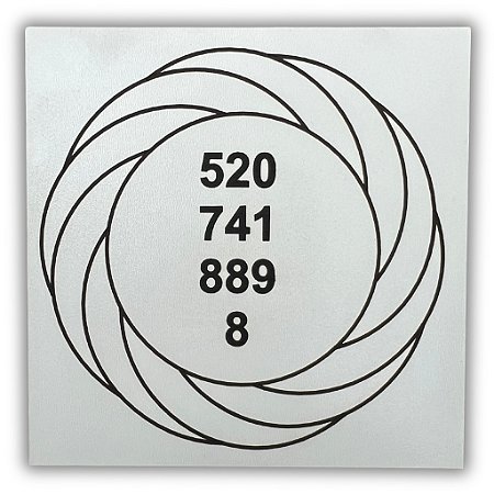 Gráfico Radiestesia MDF 3mm 20x20cm - 019 - Turbilhão Grabovoi - BRANCO