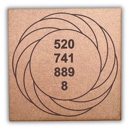 Gráfico Radiestesia MDF 3mm 20x20cm - 019 - Turbilhão Grabovoi - CRU