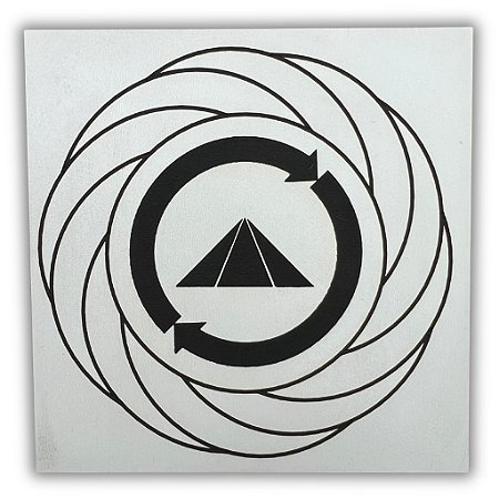 Gráfico Radiestesia MDF 3mm 20x20cm - 021 - Turbilhão com Prosperador - BRANCO