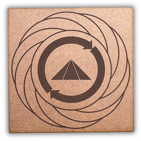 Gráfico Radiestesia MDF 3mm 20x20cm - 021 - Turbilhão com Prosperador - CRU