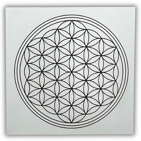 Gráfico Radiestesia MDF 3mm 20x20cm - 025 - Flor da Vida - BRANCO