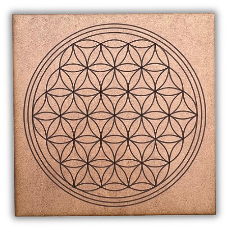 Gráfico Radiestesia MDF 3mm 20x20cm - 025 - Flor da Vida - CRU