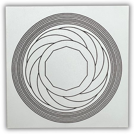 Gráfico Radiestesia MDF 3mm 20x20cm - 029 - Trigono - BRANCO
