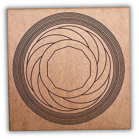 Gráfico Radiestesia MDF 3mm 20x20cm - 029 - Trigono - CRU