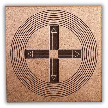 Gráfico Radiestesia MDF 3mm 20x20cm - 032 - Cruz Cósmica - CRU