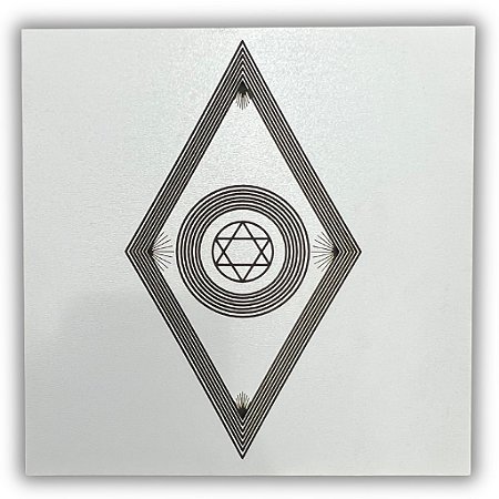 Gráfico Radiestesia MDF 3mm 20x20cm - 034 - Justiça Divina - BRANCO