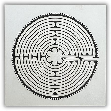 Gráfico Radiestesia MDF 3mm 20x20cm - 039 - Labirinto de Chartes - BRANCO