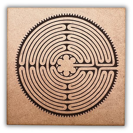 Gráfico Radiestesia MDF 3mm 20x20cm - 039 - Labirinto de Chartes - CRU