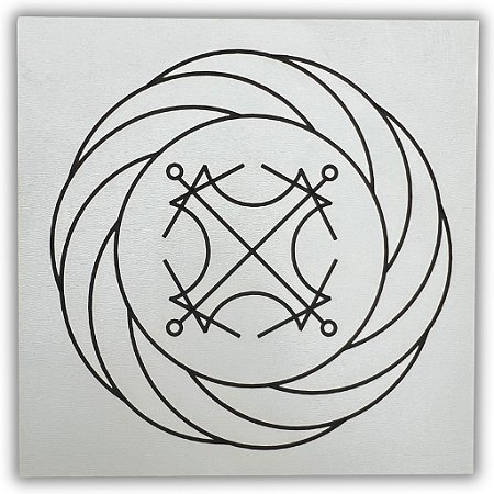 Gráfico Radiestesia MDF 3mm 20x20cm - 047 - Turbilhao com Sol - BRANCO