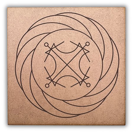 Gráfico Radiestesia MDF 3mm 20x20cm - 047 - Turbilhão com Sol - CRU