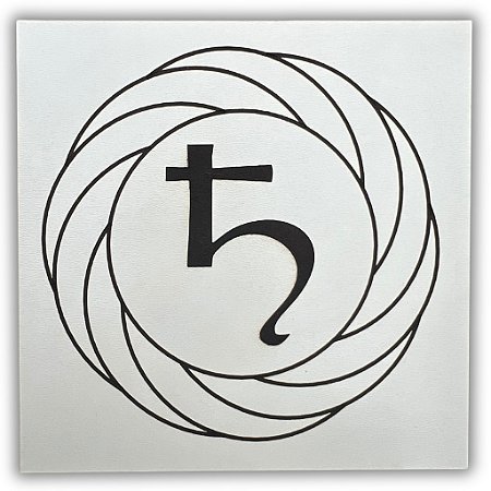 Gráfico Radiestesia MDF 3mm 20x20cm - 049 - Turbilhão com Saturno - BRANCO