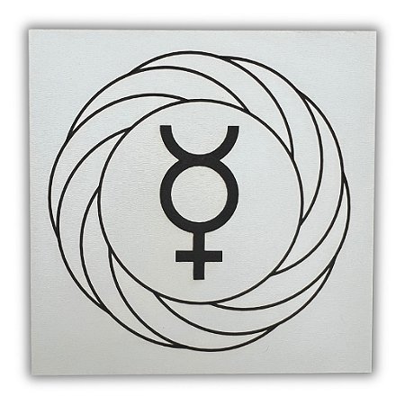 Gráfico Radiestesia MDF 3mm 20x20cm - 051 - Turbilhão com Mercúrio - BRANCO