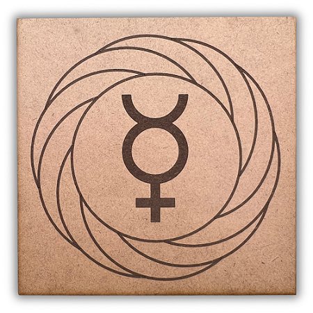 Gráfico Radiestesia MDF 3mm 20x20cm - 051 - Turbilhão com Mercúrio - CRU