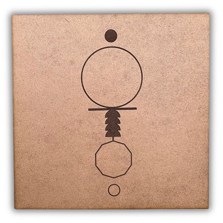 Gráfico Radiestesia MDF 3mm 20x20cm - 055 - Cruz Ansata 2 - CRU