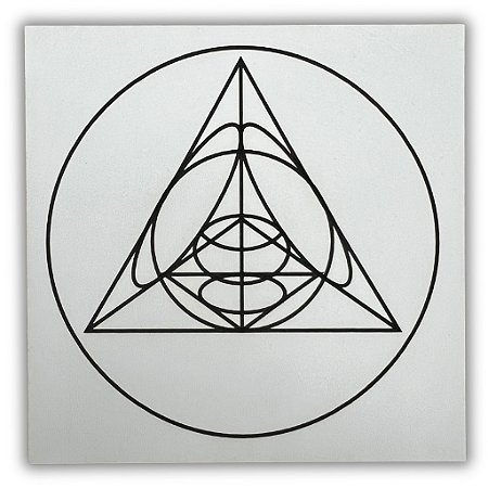 Gráfico Radiestesia MDF 3mm 20x20cm - 057 - Pirâmide de Integração - BRANCO