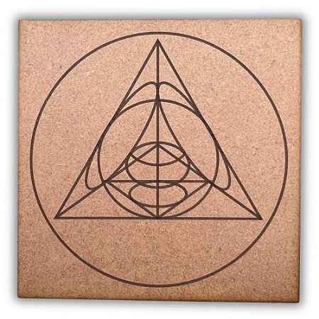 Gráfico Radiestesia MDF 3mm 20x20cm - 057 - Pirâmide de Integração - CRU
