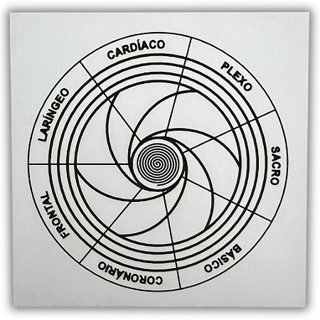 Gráfico Radiestesia MDF 3mm 20x20cm - 059 - Equilíbrio dos Chakras - BRANCO